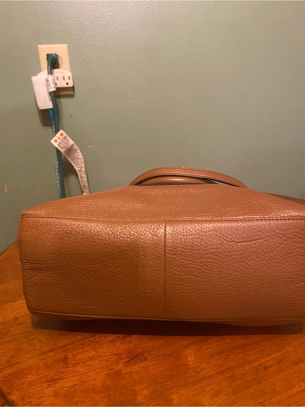 Calvin Klein Black and Brown Leather Contrast Tote